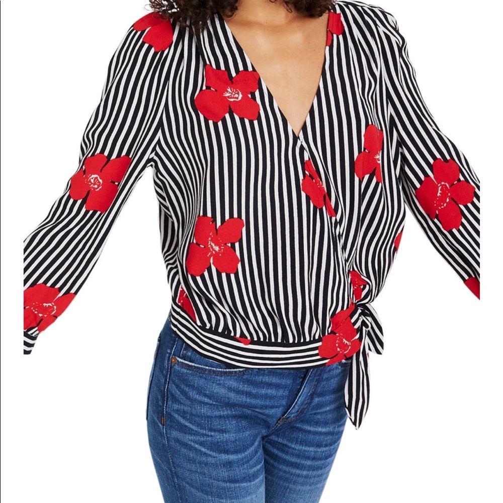 Madewell Candied Orchids Wrap Top